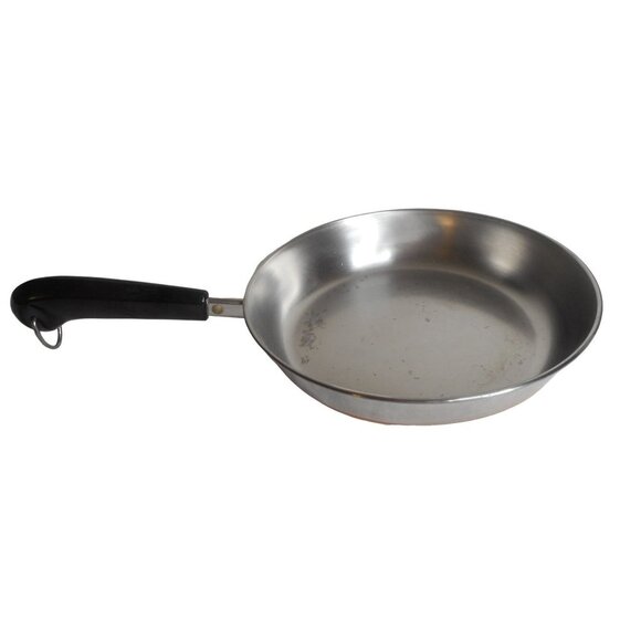 Vintage Revere Ware 1801 Copper Bottom 9 Inch Skillet USA No Lid Clinton ILL - Picture 1 of 5